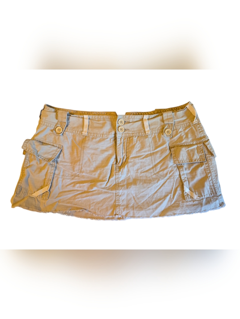 Plugg Beige Cargo Mini Skirt Size 11 – Y2K Utility Style